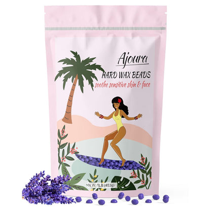Ajoura 1lb Refill Wax Beans for Hair Removal Kit, Brazilian Coarse Waxing for Bikini, Face, Eyebrow, Back, Chest, Legs, Armpit, At Home Waxing Beads for Women Men