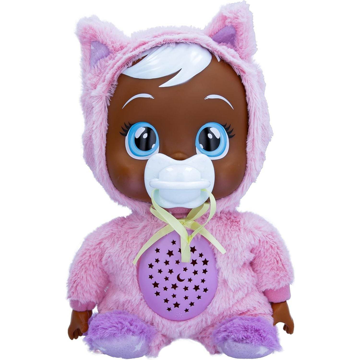 Cry Babies Goodnight Starry Sky Emmy - 12'' Bedtime Baby Doll | Plays 5 Lullabies and Night Light Projection, Multicolor - My Store