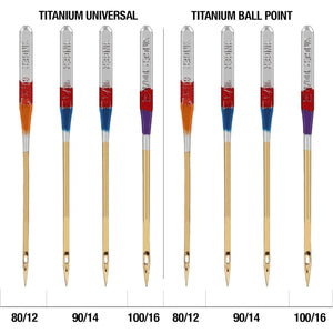 SINGER 04806 Titanium Universal Regular and Ball Point Machine Needles Combo Pack, 8-Count