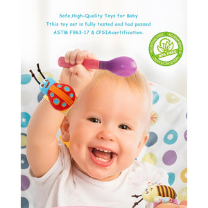 Bloobloomax Baby Rattles Toys for 0-12 Month, Infant Girl Boy Toys for Babies 3-6 Months, Newborn Hand & Foot Toys for 0 to 9 Months, Baby Shower Gifts Set with Wrist Rattle Socks