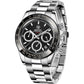 Men's Watch BENYAR Fashion Quartz Movement Wrist Watch Analog Chronograph Business Waterproof and Scratch Resistant Stainless Steel Strap Leisure Sports Watches for Men