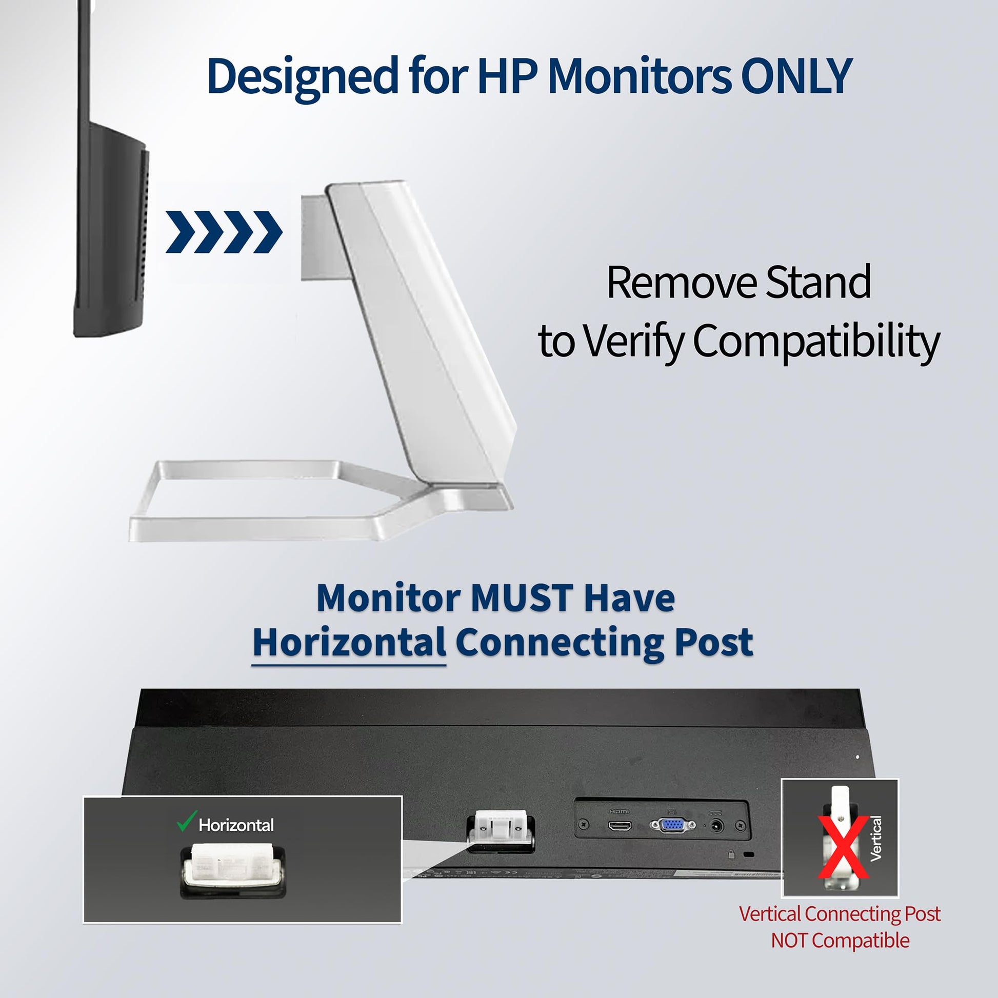 Buy now VIVO Quick Attach VESA Adapter Designed for HP Monitors 27er, 27es, 27ea, 25er, 25es, 24ea, 24es, 23er, 23es, 22er, 22es, 22f, 23f, 24f, 25f, 27f, 27fw VESA 75x75m and 100x100mm, MOUNT-HP27ER at indiglob india
