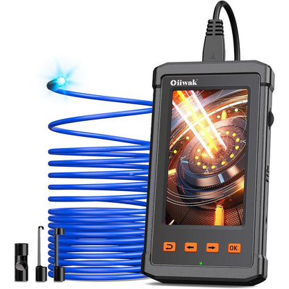 Oiiwak Endoscope Camera with Light, 5.5 mm Borescope, 4.3" IPS Screen HD Digital Snake Inspection Camera, IP67 Waterproof for Drain, Plumbing, Wall, Automotive- 3.5 m/11.5 ft