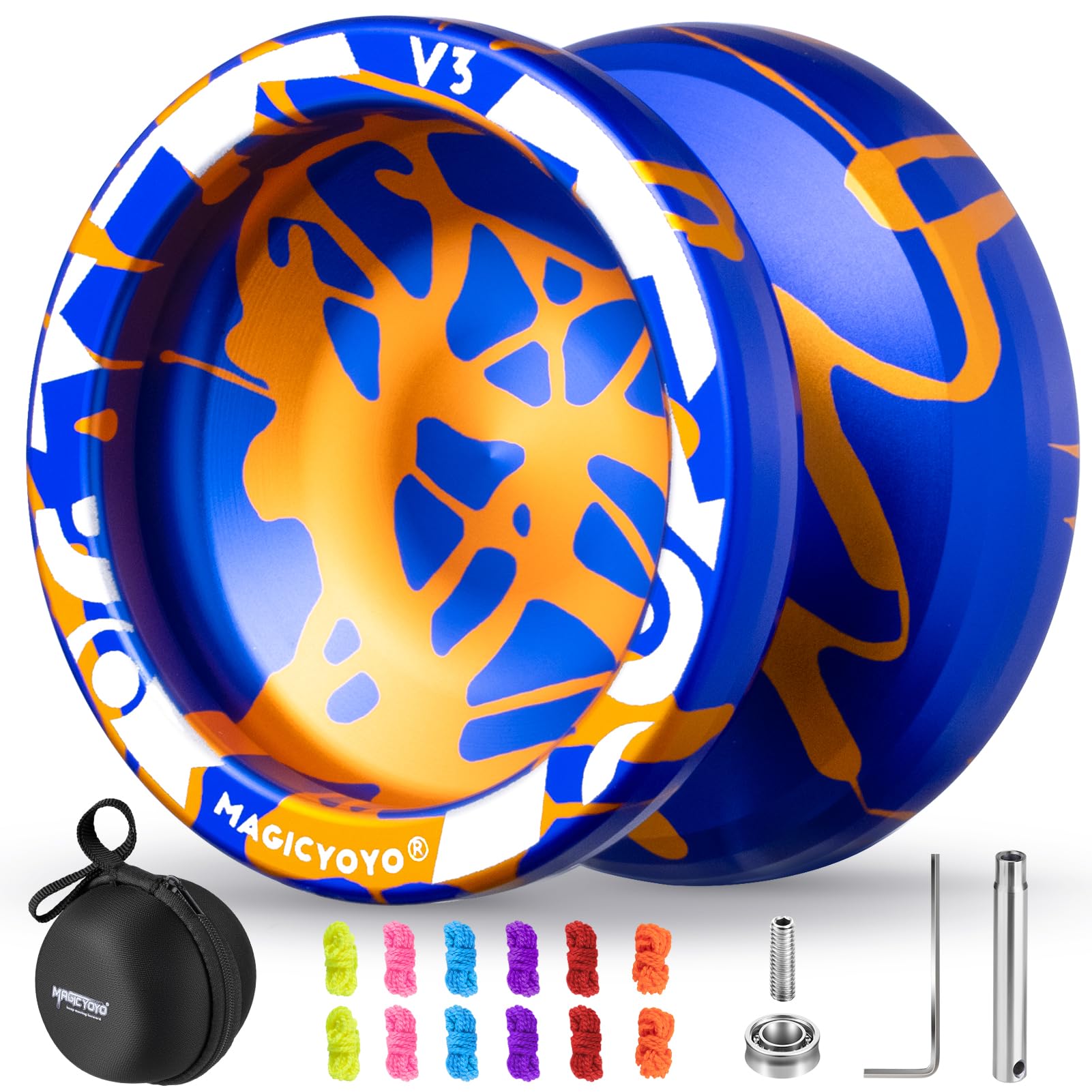 Buy now MAGICYOYO V3 Yoyo for Kids 8-12 or Above, Responsive Yoyo Professional with Dual Function, Professional Trick Yo yo for Adults with 12 Yo-yo Strings, KK Bearing, Bearing Puller, Axle,Case Bag -Black at indiglob india