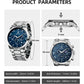 BENYAR Mens Watch Analog Quartz Movement Chronograph Stylish Casual Wristwatch with Stainless Steel Bracelets Waterproof Luminous Date Watches Elegant Gift for Men