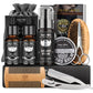 Isner Mile Beard Grooming Kit for Men Care: Trimming Sets with Beard Wash/Shampoo - Oil - Balm - Brush - Comb - Scissors & Storage Bag, Valentines Birthday Fathers Gifts for Dad Men Husband Boyfriend