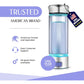 LevelUpWay - Hydrogen Water Bottle Up to 4000PPB SPE PEM Technology Water Ionizer (Borosilicate Glass, Silver)