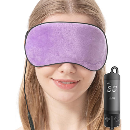 Aroma Season Heated Eye Mask, Warm Eye Compress for Dry Eyes MGD Stye Blephartitis Sinus Migraine, Graphene Heating Element with Natural Lavender Pack (Black)