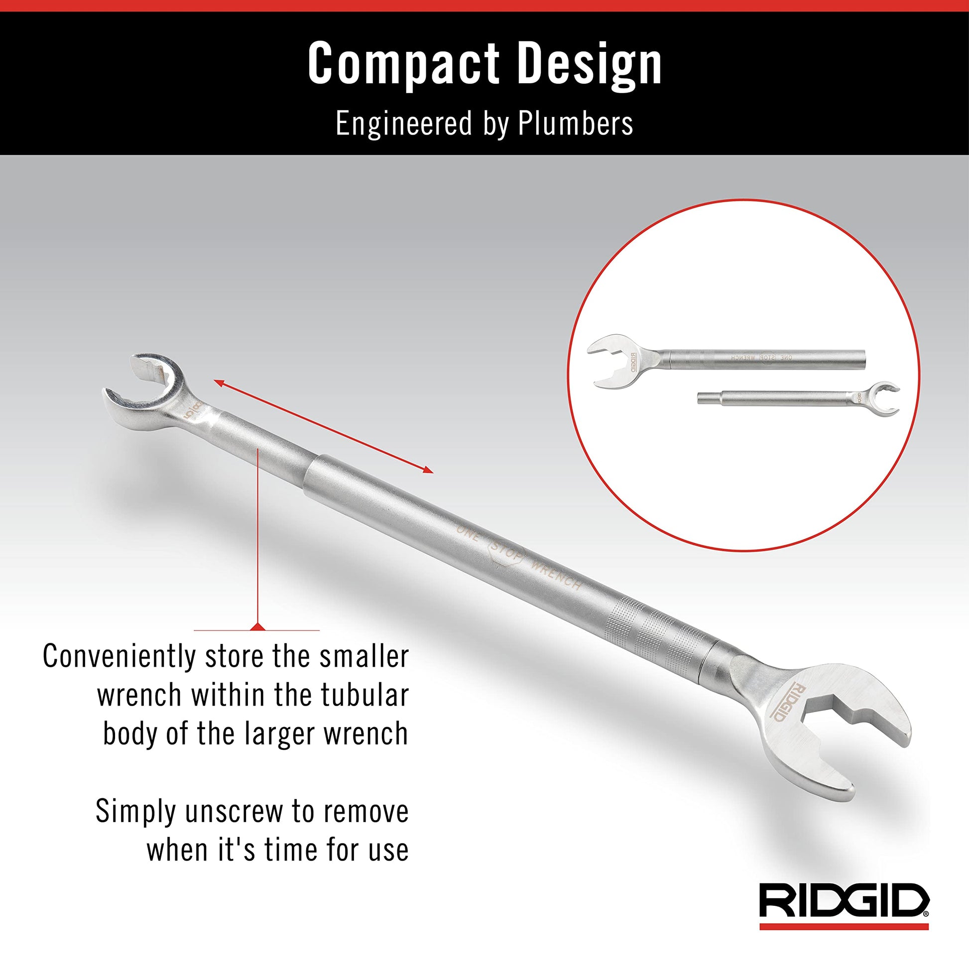 Buy now RIDGID 27023 Model 2002 One Stop 2-in-1 Wrench for Angle Stops, Straight Stops, and Compression Couplings at indiglob india