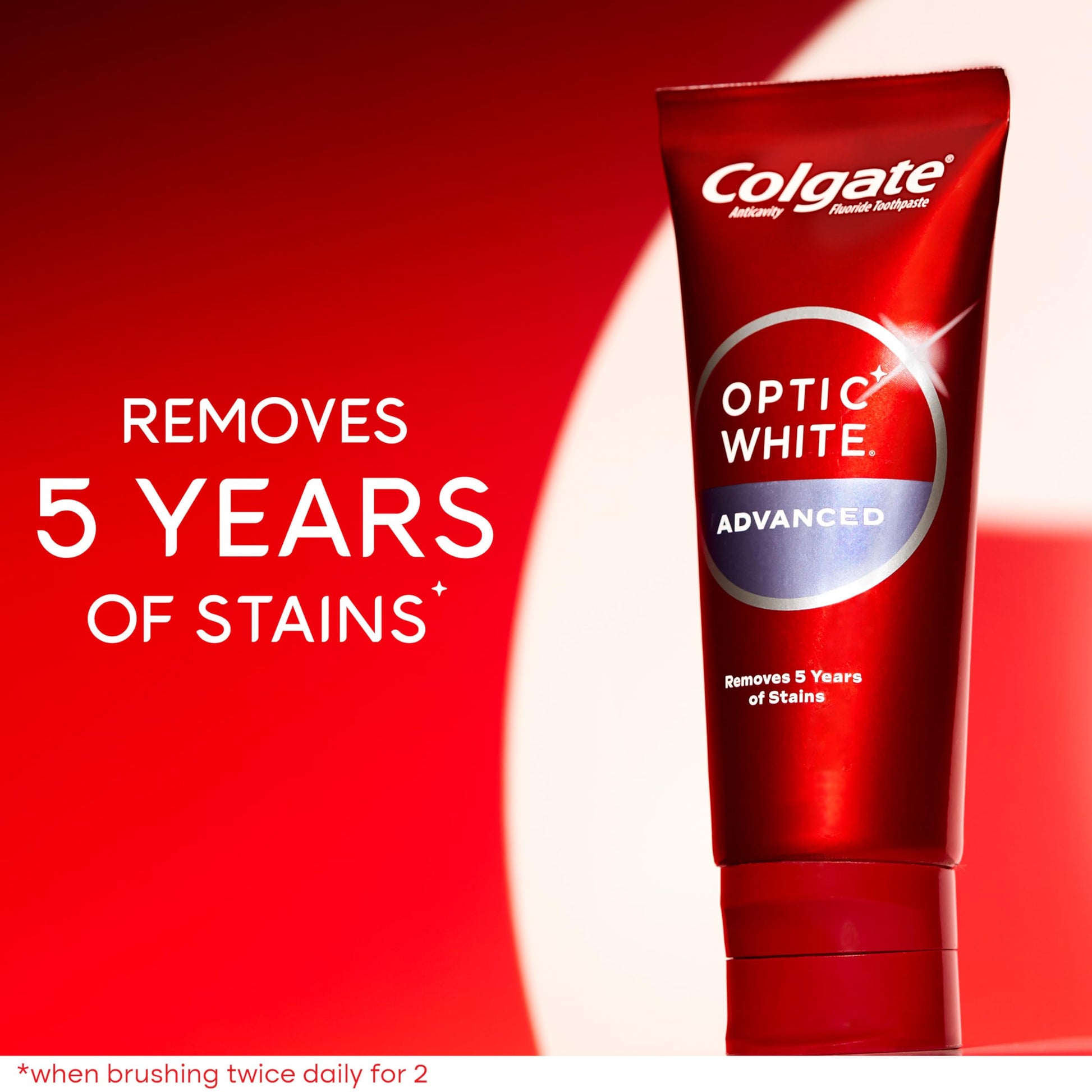 Buy now Colgate Optic White Advanced Hydrogen Peroxide Toothpaste, Teeth Whitening Toothpaste Pack, Enamel-Safe Formula, Helps Remove Tea, Coffee, and Wine Stains, Sparkling White, 3 Pack, 3.2 oz at indiglob india