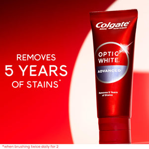 Buy now Colgate Optic White Advanced Hydrogen Peroxide Toothpaste, Teeth Whitening Toothpaste Pack, Enamel-Safe Formula, Helps Remove Tea, Coffee, and Wine Stains, Sparkling White, 3 Pack, 3.2 oz at indiglob india
