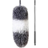 BOOMJOY Microfiber Feather Duster with 100 Inches Extendable Pole, 2 Pack Dusters for Cleaning Ceiling, Fan, Furniture - Gray