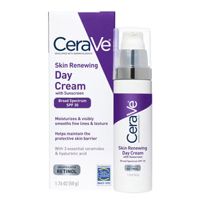 CeraVe Anti-Aging Face Cream SPF 30, Anti-Wrinkle Retinol Cream with Hyaluronic Acid and Ceramides, 1.76 oz