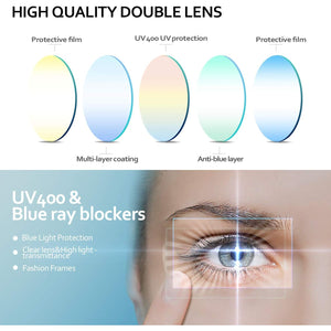 Blue Light Glasses for Kids Girls Boys with Cute Car Case, UV400 Protection, Anti Blue Ray Age3-12