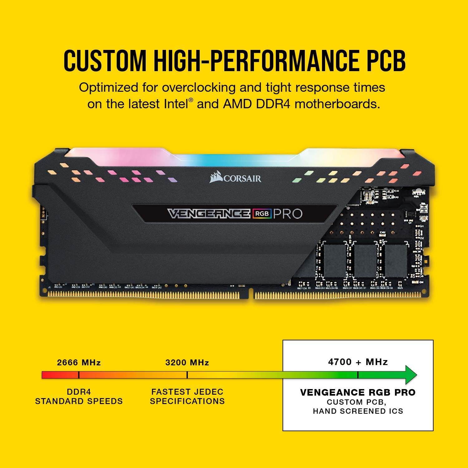 CORSAIR VENGEANCE RGB PRO DDR4 RAM 32GB (2x16GB) 3200MHz CL16-20-20-38 1.35V Intel AMD Desktop Computer Memory - Black (CMW16GX4M2C3200C16) - My Store