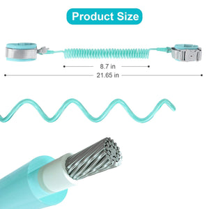 Anti Lost Wrist Link Anti Lost Leash Baby Leash Anti-Lost Wrist Chain with Child Upgraded Safety Locks for Kids (Green 8.2 Feet)