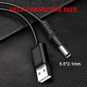 MEROM Universal 5V DC Power Cable, USB to DC 5.5x2.1mm Charging Cord Plug with 8 Connector Tips(5.5x2.5, 4.8x1.7, 4.0x1.7, 3.5x1.35, 2.5x0.7, Micro USB, Type-C)