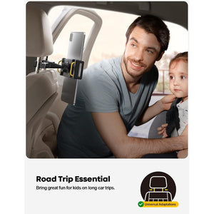 Lamicall Car Tablet Headrest Holder - Car Back Seat Headrest Tablet Mount Stand for Kids, Road Trip Essentials, Compatible with 2024 iPad Pro 11/13", Air Mini, Galaxy Tab, 4.7-13" Devices, Black