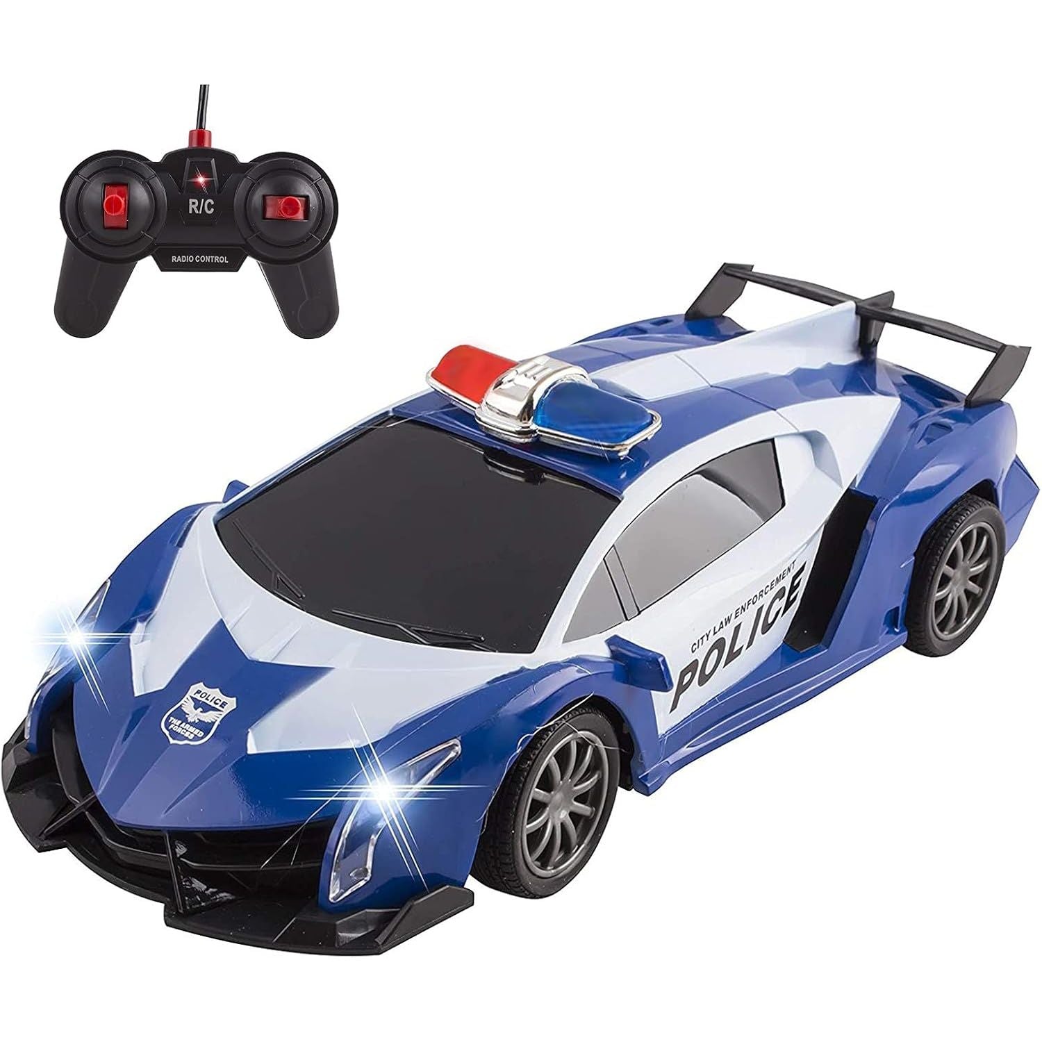 Buy now Vokodo Police RC Toy Super Exotic Large Remote Control Sports Car with Working Headlights and Police Lights (Blue) Default at indiglob india