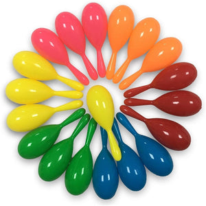 24pcs Mini Maracas for Kids Mexican Fiesta Party Favors Plastic Maraca Shakers Noisemaker for Cinco de Mayo Day of the Dead Fiesta Mexican Themed Birthday Christmas Party Supplies Kids Boys Girls