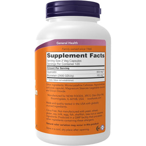 NOW Foods Supplements, Quercetin with Bromelain, Balanced Immune System*, 240 Veg Capsules