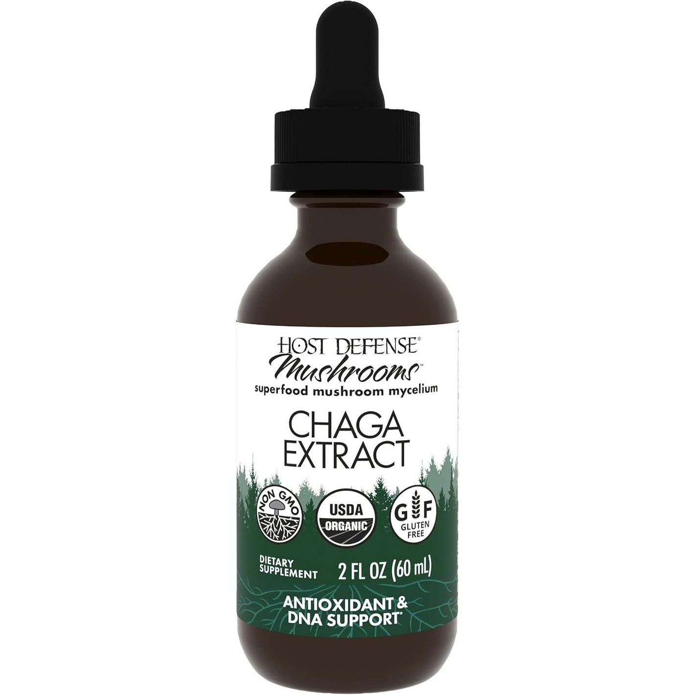 Host Defense Chaga Extract - Immune System Support Supplement - Chaga Mushroom for Antioxidant Activity Support - Liquid Dietary Mushroom Supplement - 2 fl oz (60 Servings)*
