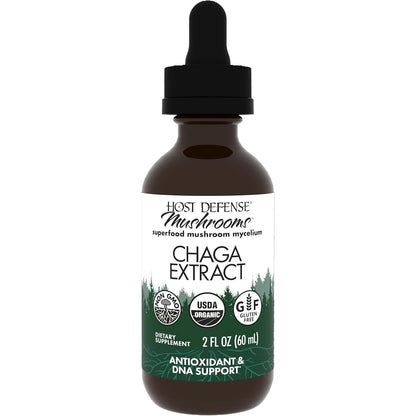 Host Defense Chaga Extract - Immune System Support Supplement - Chaga Mushroom for Antioxidant Activity Support - Liquid Dietary Mushroom Supplement - 2 fl oz (60 Servings)*
