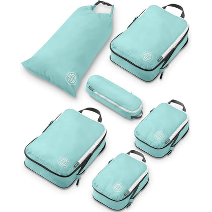 Compression Packing Cubes Set for Travel - Lightweight, Durable Clothes Organizer for Carry-On Luggage and Suitcases by TRIPPED Travel Gear