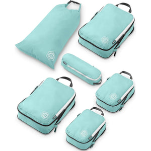 Compression Packing Cubes Set for Travel - Lightweight, Durable Clothes Organizer for Carry-On Luggage and Suitcases by TRIPPED Travel Gear