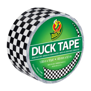 Duck Brand Duck Printed Duct Tape, Checker, 1.88 Inches x 10 Yards, Single Roll (280410)