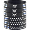 American Flag Rubber Bracelets Silicone Wristbands for Department,Officers,Veterans,American Patriots, Army fans Sport Fans Wearing and Special Gifts for Independence day,Parties,Events - 6pcs/Black