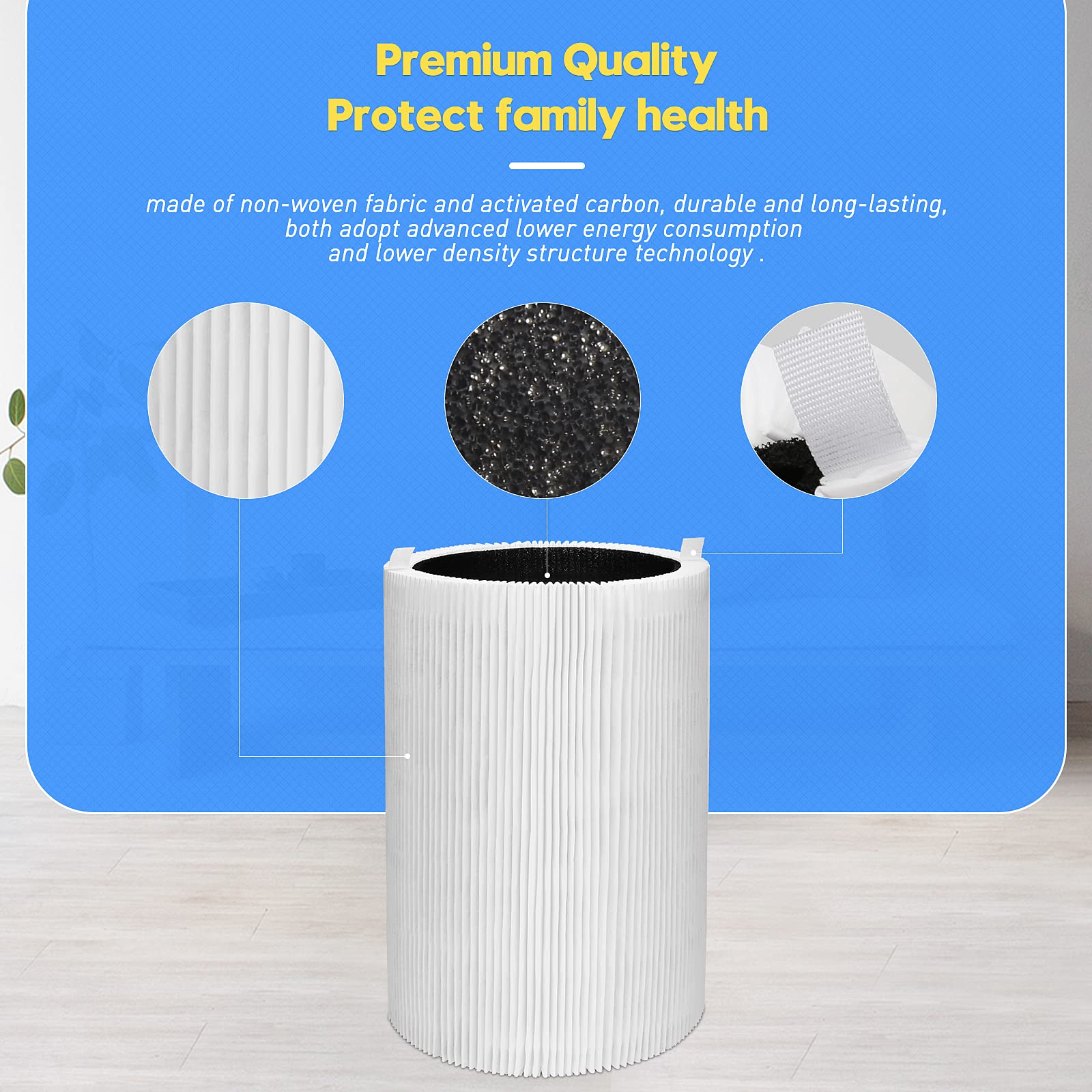 Buy now Blue Pure 411 Replacement Filters for Blueair Blue Pure 411, 411+, 411 Auto and Mini Air Purifier, Include 2 Particle and 2 Activated Carbon at indiglob india