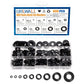 500Pcs Nylon Flat Washer Assortment Set, Washers Metric Sealing Spacer Gasket Ring Washers Set, 8 Sizes - M2, M2.5, M3, M4, M5, M6, M8, M10 (Black)