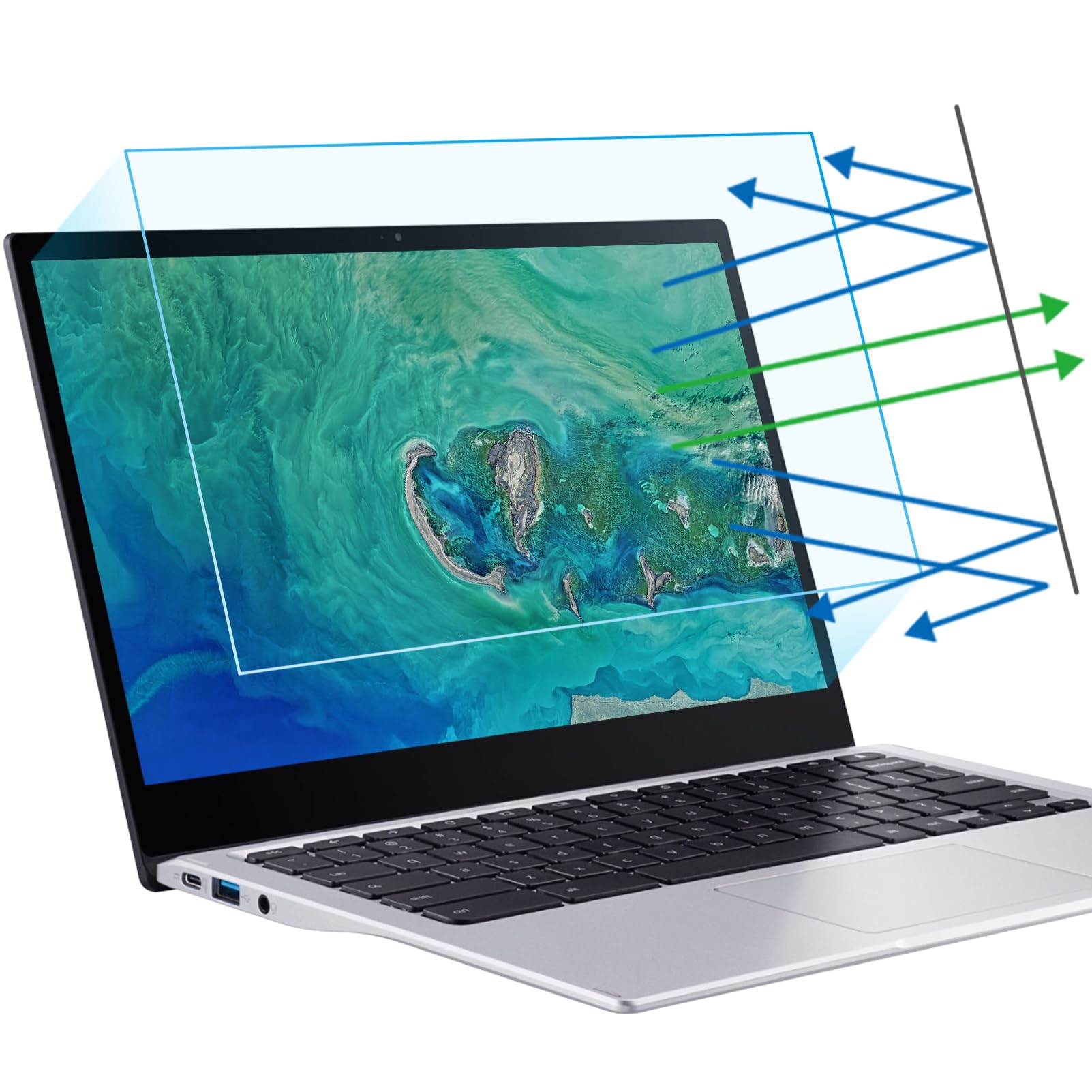 Buy now F FORITO 2-Pack 15.6 Inch Anti Blue Light Laptop Screen Protector, Eye Protection Anti Glare Matte Computer Screen Cover for 15.6" Laptop with 16:9 Aspect Ratio, Reduce Eye Strain and Touch Sensitive at indiglob india