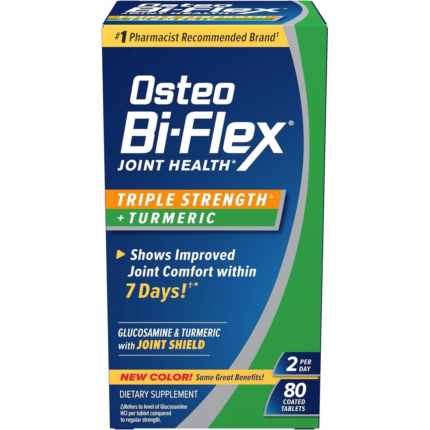 Osteo Bi-Flex Glucosamine Triple Strength Plus Turmeric Supplement with Curcumin for Joint Support and Range of Motion, 40 Day Supply, 80 Coated Tablets, Joint Health Nutritional Supplements