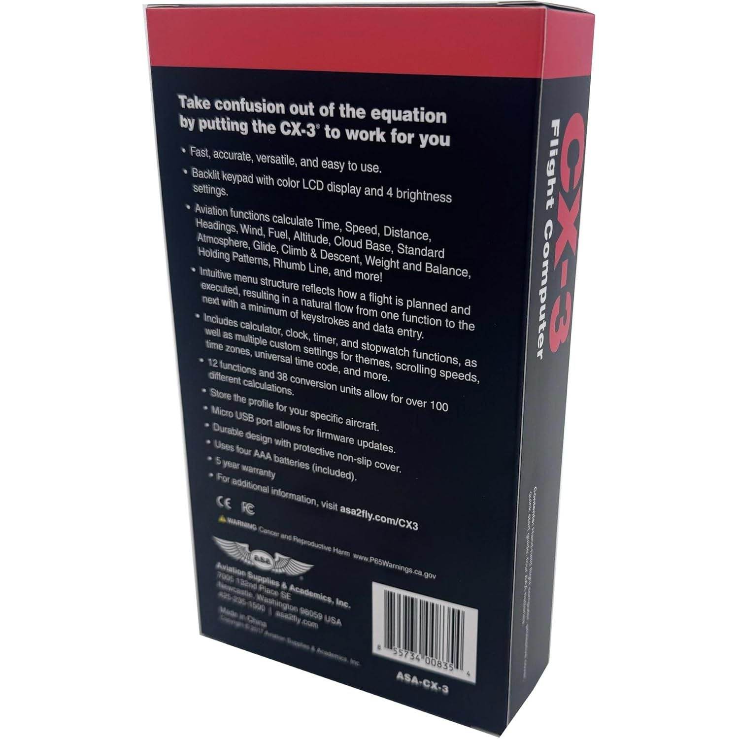 ASA CX-3 Flight Computer – Advanced Electronic E6B for Accurate Flight Planning and FAA Exam Preparation - My Store