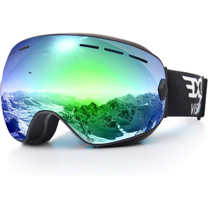EXP VISION Snowboard Ski Goggles Men Women Youth, Anti Fog OTG Winter Snow Goggles Spherical Detachable Lens
