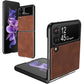 Foluu for Samsung Galaxy Z Flip 3 5G Case, Galaxy Z Flip 3 5G Leather Case, PU Leather + Hard PC Shell Ultra Thin Slim Durable Protective Phone Case Cover for Samsung Galaxy Z Flip 3 5G 2021 (Brown)