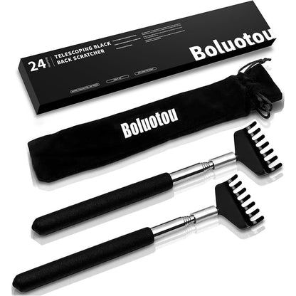 2 Pack Portable Extendable Back Scratcher, Stainless Steel Telescoping Back Scratcher with Beautiful Present Packaging