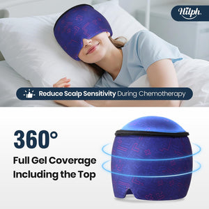 Hilph Cold Cap for Chemotherapy Patients, Stress Relief Hat, Ice Caps for Chemo with Top Coverage, Cold Hats for Head Discomfort, Adjustable Migraine Headache Relief Ice Pack for Women and Men, Blue