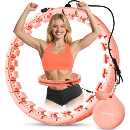 U1 Smart Weighted Hula Hoop – 30 Knots 19"–61" Adjustable Waist, Magnetic Lock with Spring Massage Heads, Infinity Hoop Plus Size for Adults & Kids, Ab Workout, Weight Loss, Abdominal Toner