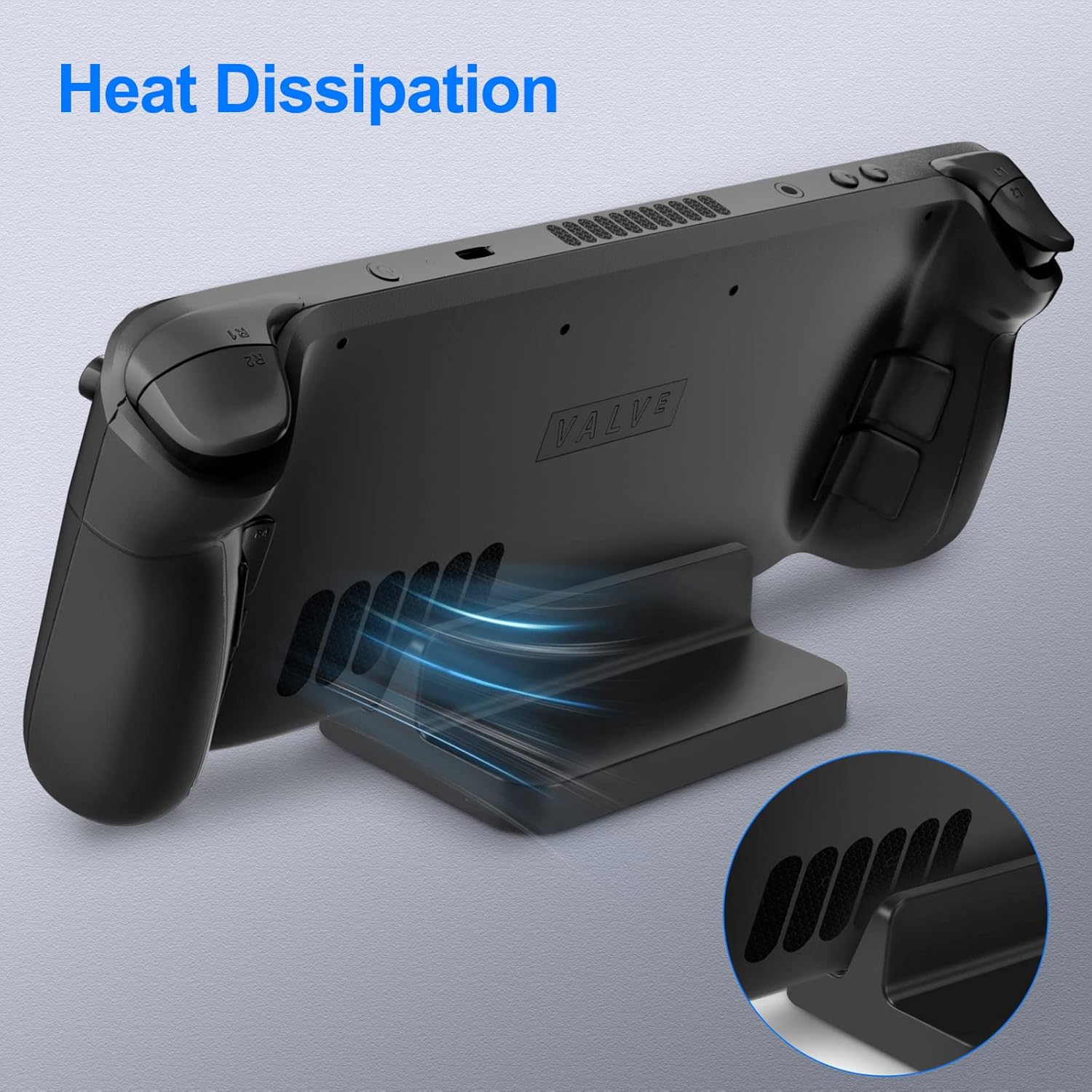 Buy now KUNSLUCK Stand Base for Steam Deck/Nintendo Switch 2, Steam Deck Stand with Anti-Slip Silicone Pad (Black) at indiglob india