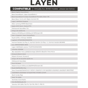 LAYEN i-Dock - Premium 30 Pin Bluetooth 5.3 Adapter | TWS Dual Multiplay | BT 5.3 = Greater Distance and Superior Audio | for Bose SoundDock - (Not for Cars)