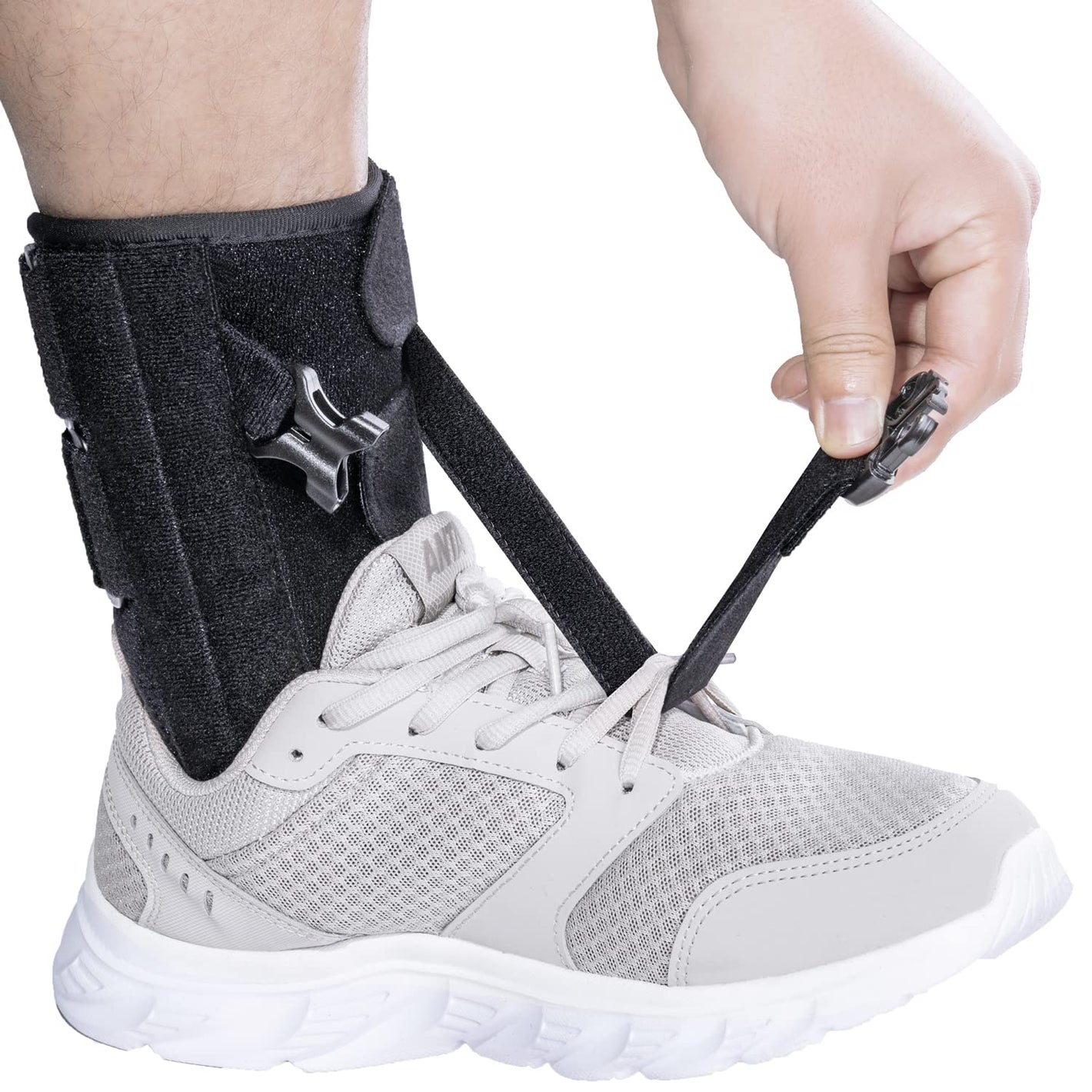 Foot Drop Brace for Walking Lifting Shoes, Drop Foot AFO Brace Help Raise Shoes, Foot Up Splint for Ankle, Improved Walking Gait, Prevent Falls and Injuries, for Left and Right-Black