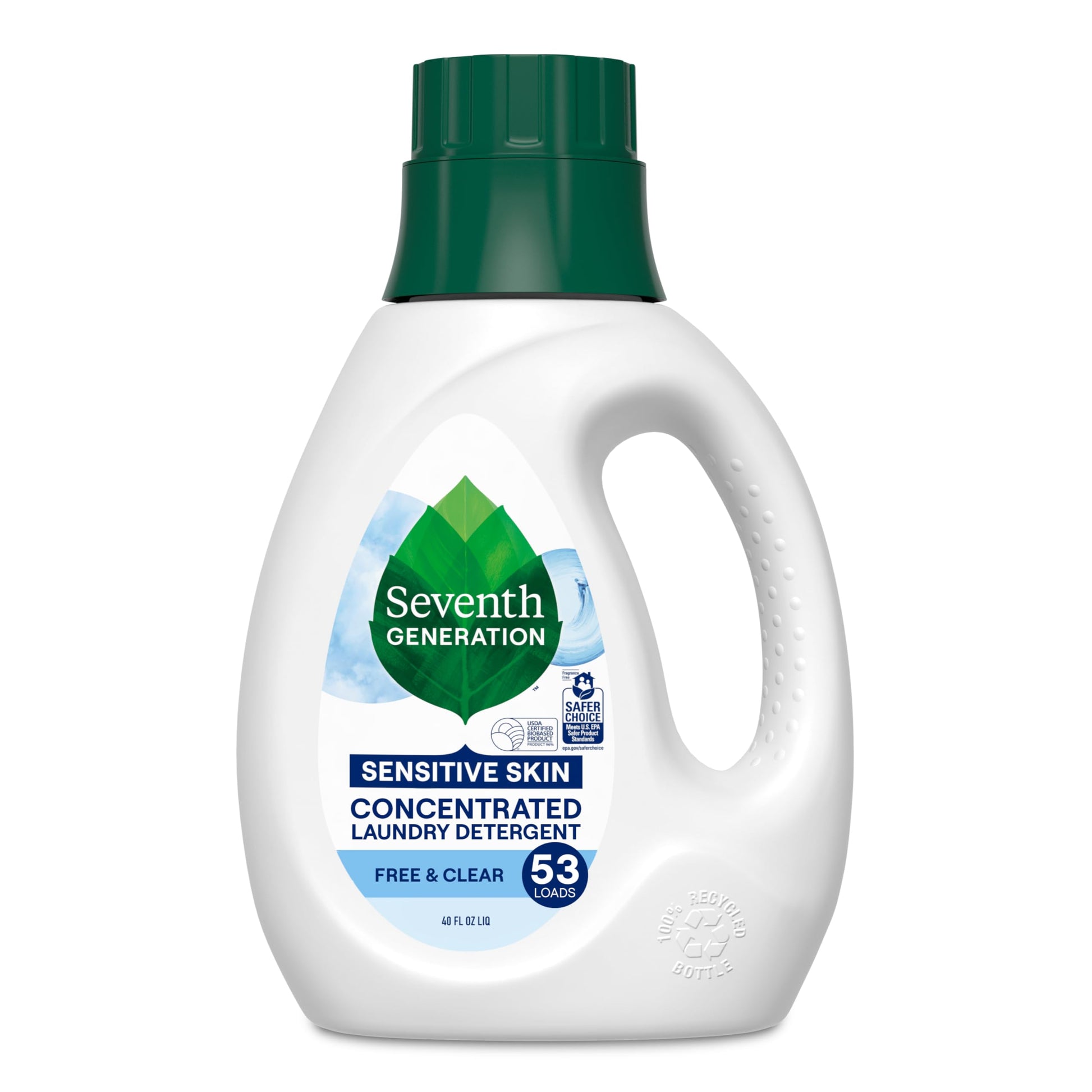Buy now Seventh Generation Concentrated Laundry Detergent Liquid Free & Clear Fragrance Free 40 Fl Oz (Pack of 2) Free & Clear 40 Fl Oz (Pack of 1) at indiglob india