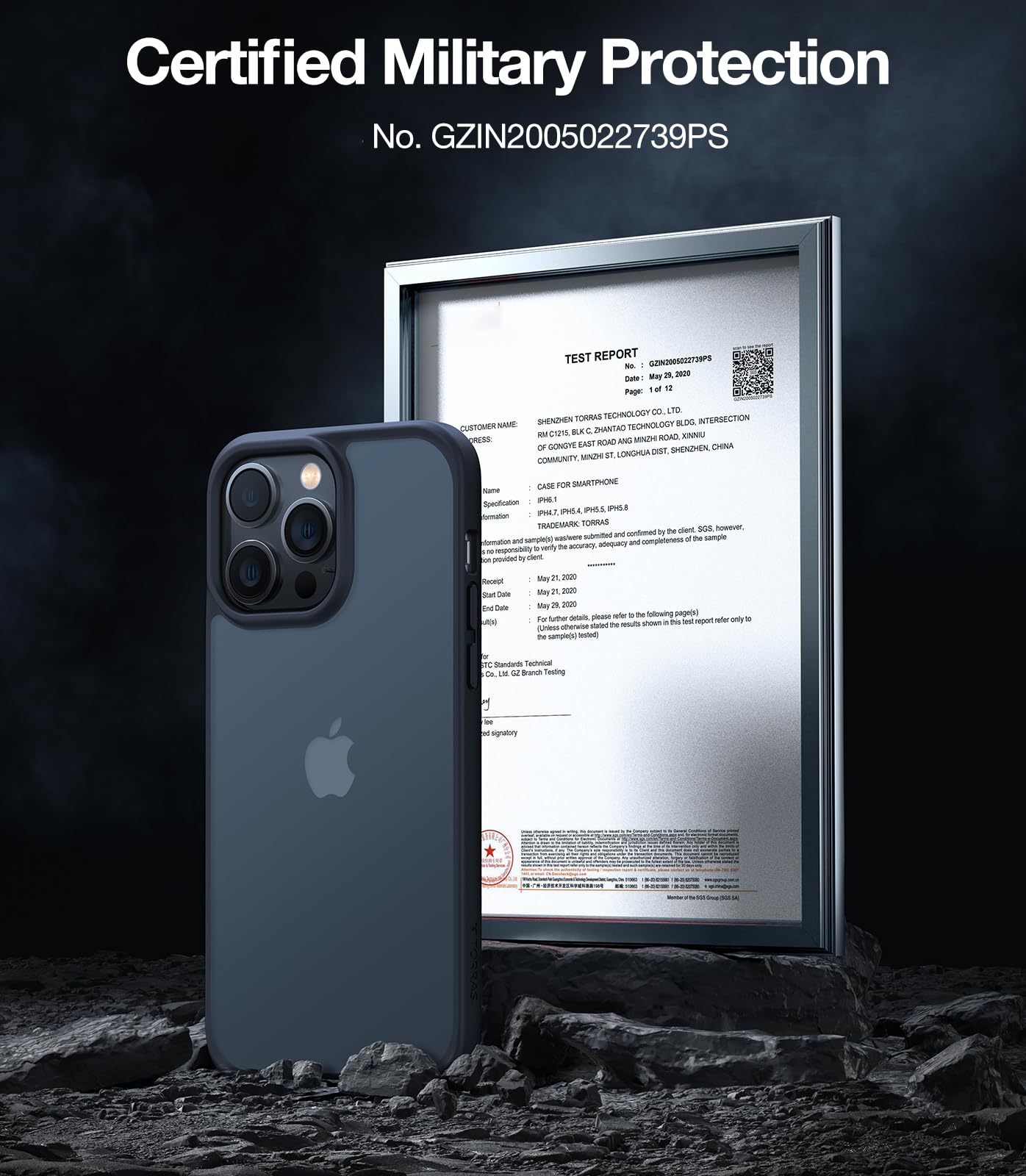 Buy now TORRAS Tough Shockproof for iPhone 13 Pro Case, [Military-Grade Drop Tested] Ultra-Durable Matte Hard PC Back with Soft Silicone Edge Slim Protective for iPhone 13 Pro Phone Case,Translucent Black at indiglob india