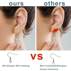 100 PCS/50 Pairs 925 Sterling Silver Earring Hooks Fish Hook Ear Wires French Wire Hooks Hypo-allergenic Jewelry Findings Earring Parts DIY Making with 100 PCS Clear Rubber Earring Safety Backs - My Store