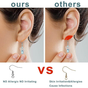 100 PCS/50 Pairs 925 Sterling Silver Earring Hooks Fish Hook Ear Wires French Wire Hooks Hypo-allergenic Jewelry Findings Earring Parts DIY Making with 100 PCS Clear Rubber Earring Safety Backs - My Store
