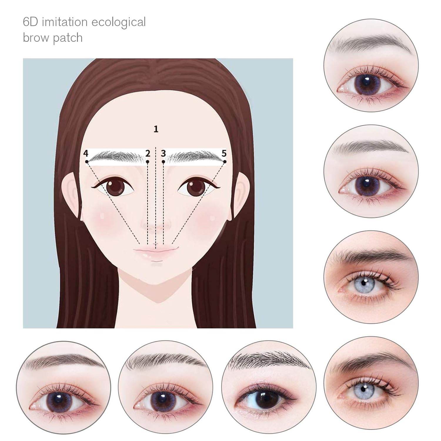 10 Sheets Black 6D Eyebrows Stickers Imitation Ecological Hair-Like Waterproof Natural Tattoos Eyebrows Stickers 100 Pairs - My Store
