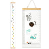 Mibote Baby Growth Height Chart Handing Ruler Wall Decor for Kids, Canvas Removable Height Growth Chart 79" x 7.9" (Black & White) - Letters